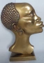 ВИНТИДЖ МЕСИНГ БРОНЗ АФРИКАНСКА ГЛАВА, снимка 1