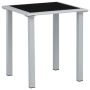 310541 vidaXL Garden Table Black and Silver 41x41x45 cm Steel and Glass(SKU:310541, снимка 1 - Маси - 45384634