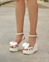 Сандали на платформа - бяла кожа - KGRT66

, снимка 1