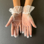 Елегантни къси бели прозрачни тюлени ръкавици 8622, снимка 6