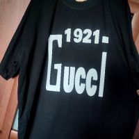 GUCCI маркови черни тениски висок клас, снимка 1 - Тениски - 45683000