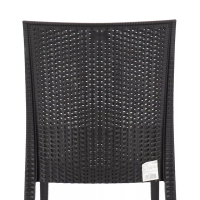Градински стол от полипропилен с плетен дизайн - Черен, снимка 5 - Столове - 44962919