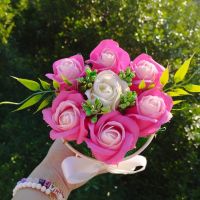 Кашпа с ароматни сапунени рози , снимка 2 - Арт сувенири - 45204608