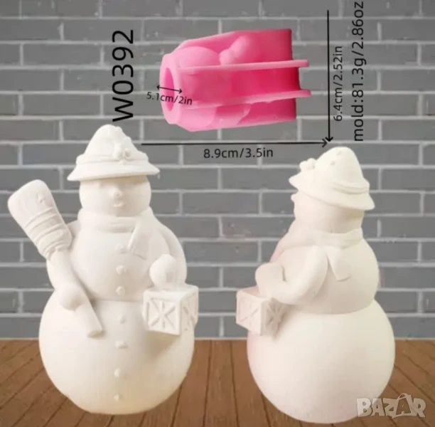 Снежен човек с фенер, снимка 1