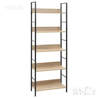 vidaXL Библиотека с 5 рафта, дъб, 60x27,6x158,5 см, инженерно дърво(SKU:288227, снимка 1