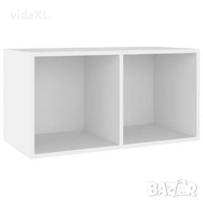 vidaXL Шкаф за винилови плочи, бял, 71x34x36 см, инженерно дърво（SKU:800117, снимка 1