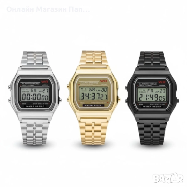 F91W Ретро Дигитален Водоустойчив Неръждаема Стомана Електронен Спортно-Милитъри Часовник, снимка 1