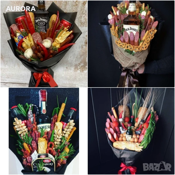 Мъжки букети с мезета и алкохол- перфектният подарък за този, който си има всичко!, снимка 1