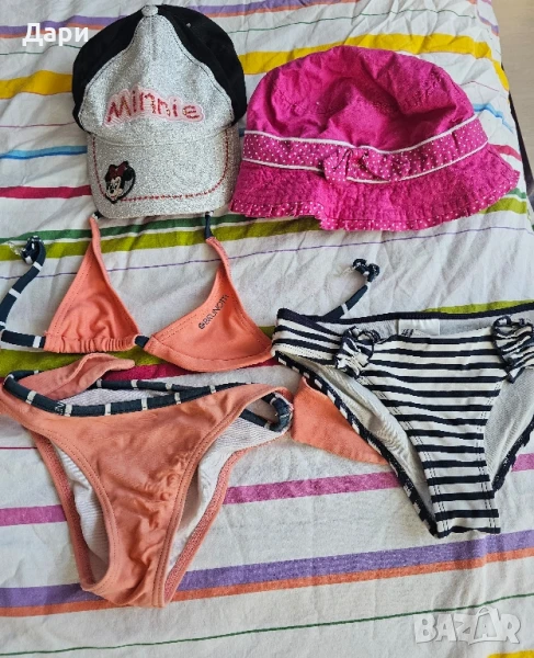 детски лот бански и шапки, снимка 1