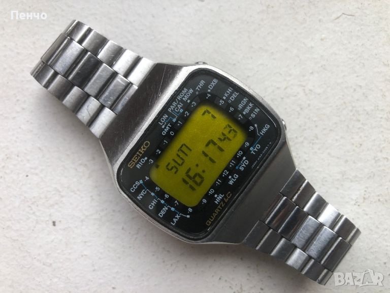 ретро LCD "SEIKO" WORLD TIME M158 - 5009 - JAPAN - 1970г., снимка 1