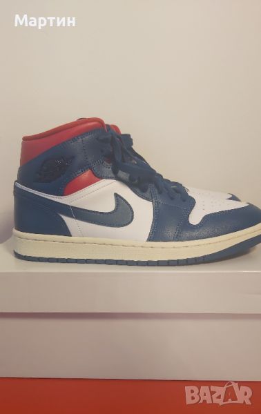 Jordan 1 Mid "French Blue & Gym Red" - Номер 41, снимка 1