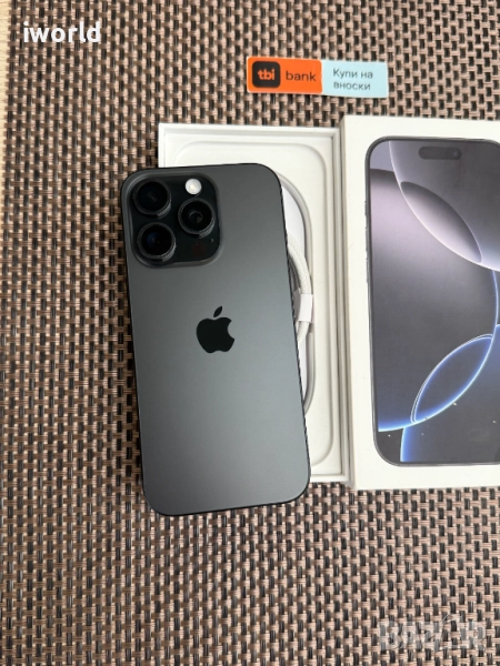 100% Батерия❗️ iPhone 16 Pro❗️ Лизинг от 60лв/м ❗️ Black Titanium ❗️ГАРАНЦИЯ, снимка 1