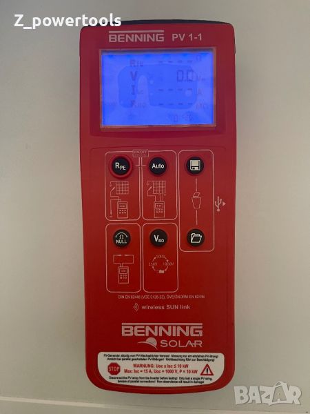 Тестер за фотоволтаични системи BENNING PV 1-1, снимка 1