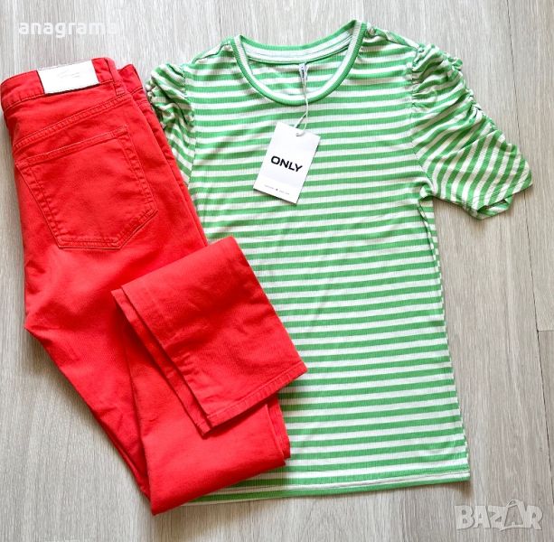 Lacoste coral jeans & нов тишърт Only , снимка 1