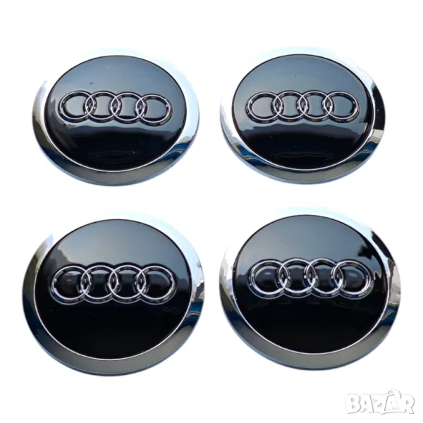69мм Капачки за джанти за АУДИ AUDI А3 А4 А5 А6 А7 А8 OEM 4B0 601 170A - ЧЕРНИ, снимка 1