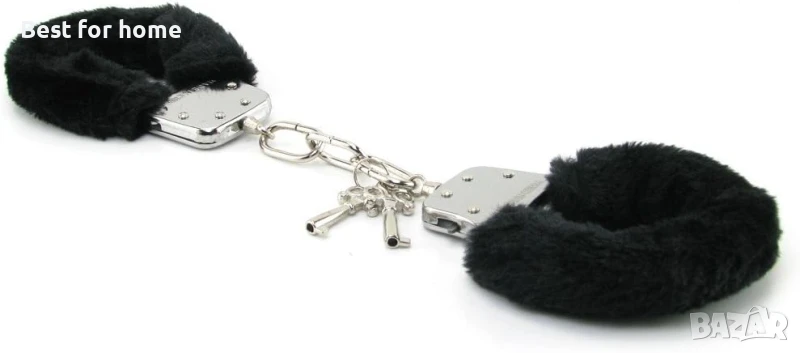 Черни космати белезници за ръце от ‎ Sportsheets, снимка 1