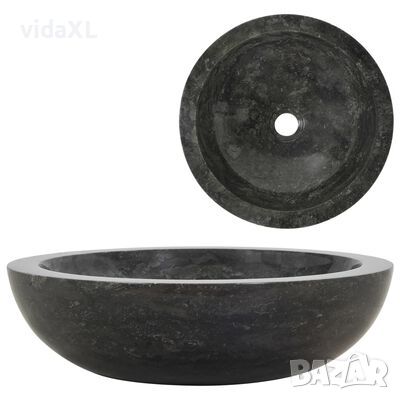 vidaXL Мивка, 40x12 см, мрамор, черна(SKU:142774, снимка 1