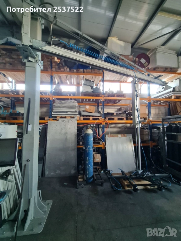 Конзолен колонен кран 4 m с вакуумен хващач, снимка 1