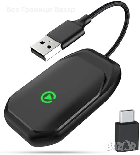 Нов Безжичен CarPlay адаптер за iPhone и коли с USB, iOS 10+ Айфон, снимка 1