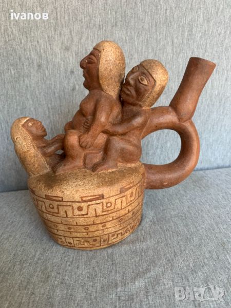 Moche Peruvian Huaco еротична керамика, снимка 1