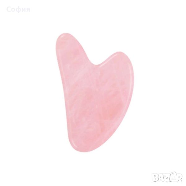 Розов нефритен камък скрепер за лице във формата на сърце за лице, снимка 1