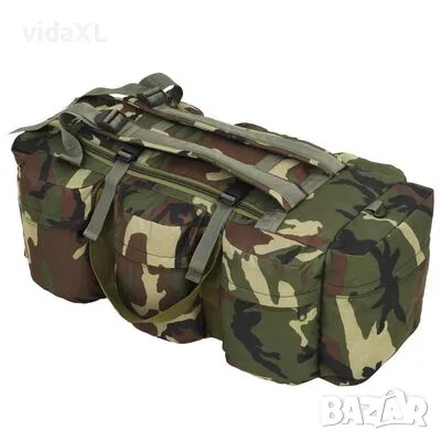 vidaXL 3-в-1 пътнически сак тип военен, 90 л, камуфлажен(SKU:91389), снимка 1