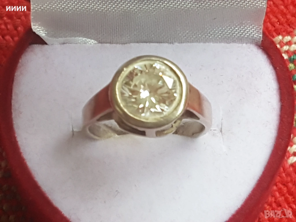 Сребърен пръстен с камък , снимка 1