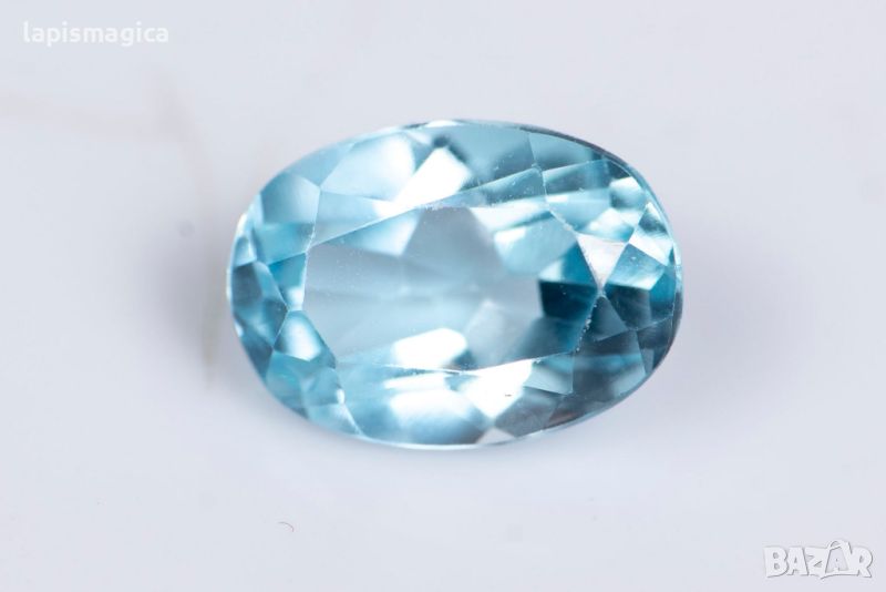 Син топаз 1.05ct 7x5mm овална шлифовка #2, снимка 1