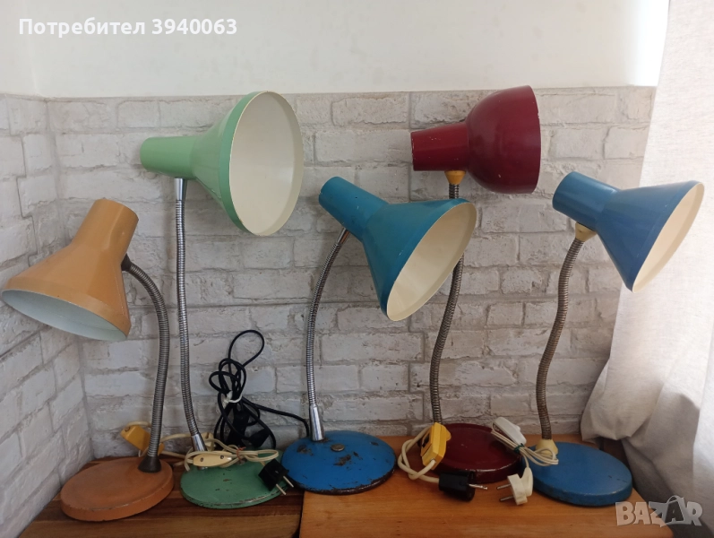 Стара настолна лампа работна колекция, снимка 1
