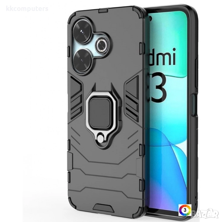 Xiaomi Redmi 13 5G / 13 4G Удароустойчив Ring Holder Калъф и Протектор, снимка 1