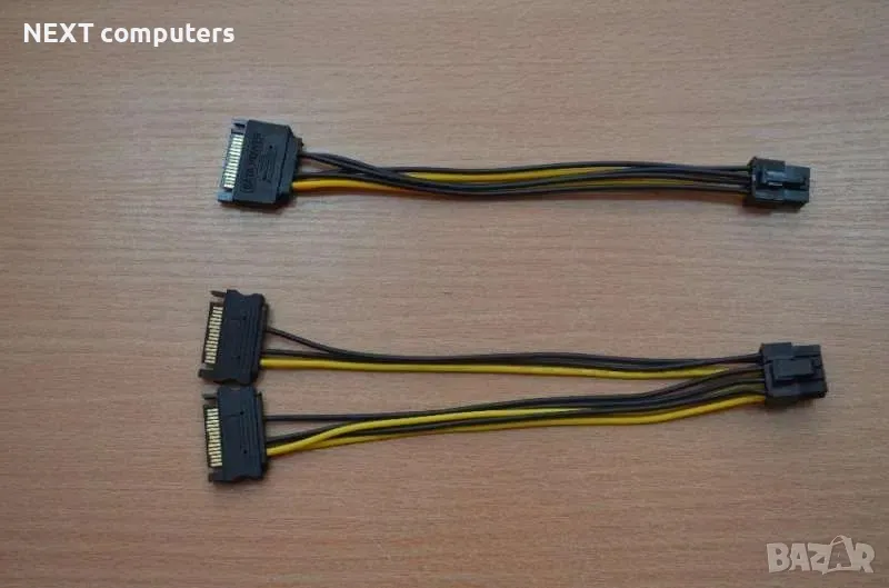 Преходник за захранване на видеокарти 6 / 8 пинов Molex/SATA, снимка 1