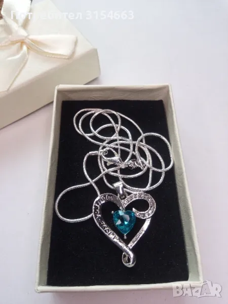 Сребърно колие с кристали , снимка 1