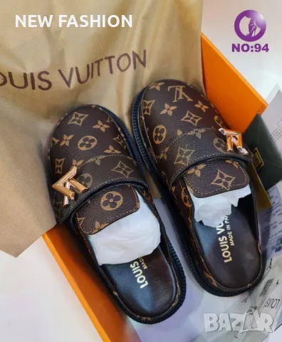 Дамски Кожени Чехли LOUIS VUITTON , снимка 3 - Чехли - 47180378