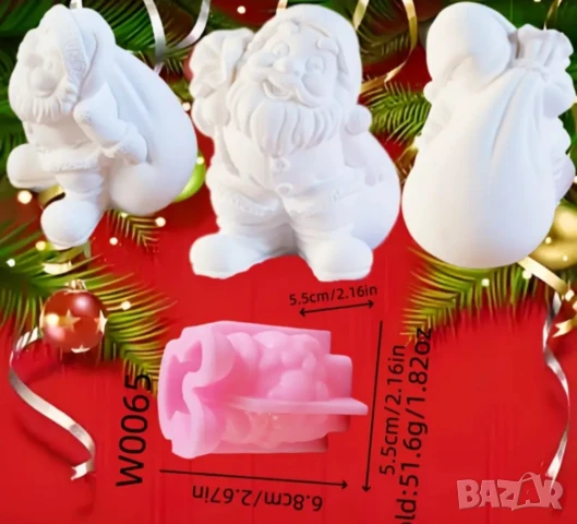 Молд дядо Коледа с чувал , снимка 4 - Форми - 50772817