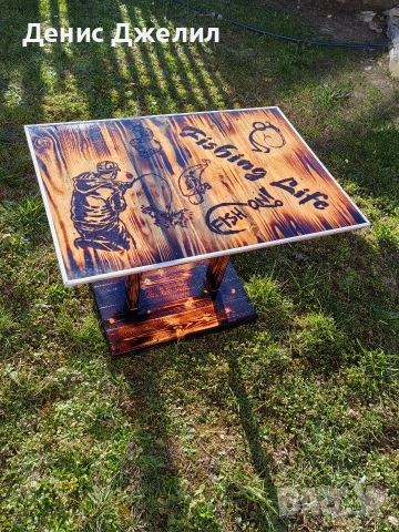 ръчно изработена риболовна маса , снимка 6 - Маси - 53804558