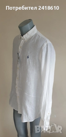 POLO Ralph Lauren Len/ Лен Custom Fit Mens Size M  НОВО! ОРИГИНАЛ! Мъжка Ленена Риза., снимка 5 - Ризи - 53450539