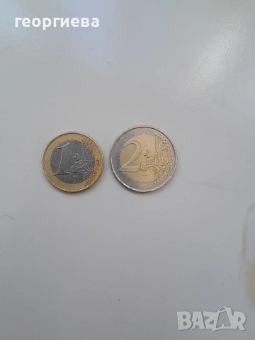 1 и 2 евро (euro) Гърция (Greece)с буква S,with S 2002, снимка 2 - Нумизматика и бонистика - 54171311