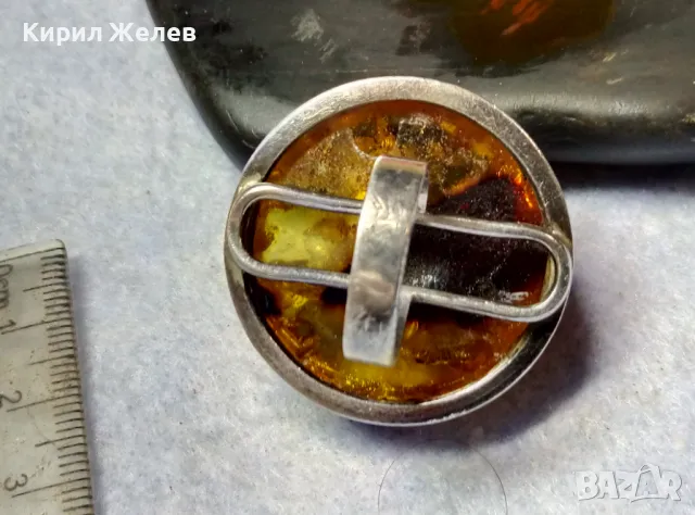 ВЕЛИКОЛЕПЕН СРЕБЪРЕН ПРЪСТЕН СРЕБРО ВИСОКА ПРОБА с ОГРОМЕН БАЛТИЙСКИ 100% НАТУРАЛЕН КЕХЛИБАР 42000, снимка 17 - Пръстени - 49913259