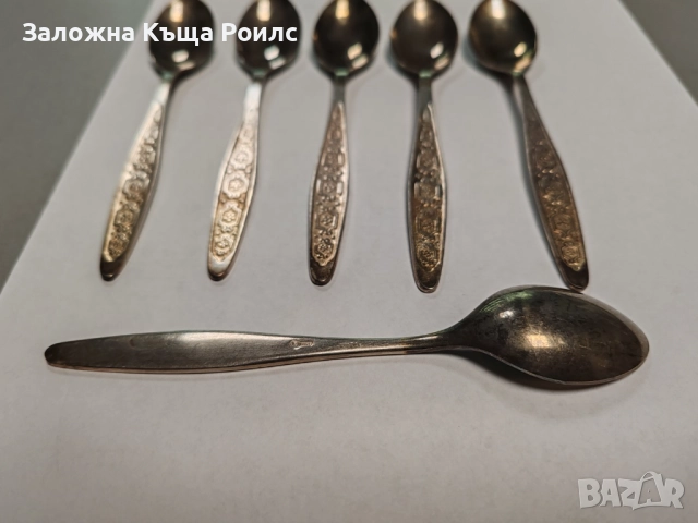 Посребрени чаени лъжички 2 x 6 бр., снимка 2 - Сервизи - 52636237