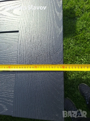 градински комлект от алуминий цвят антрацит, имитация на дърво, снимка 5 - Градински мебели, декорация  - 54198770