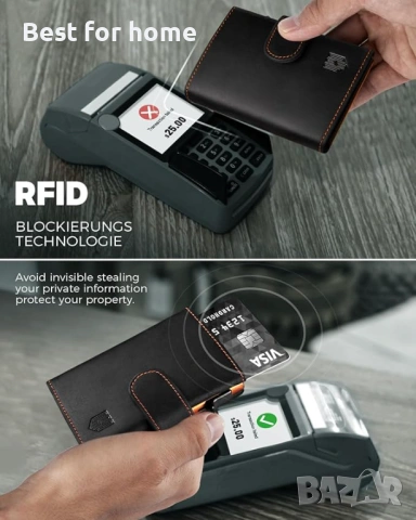 Портфейл AirTag от естествена кожа с RFID блокиране, снимка 4 - Портфейли, портмонета - 53932815