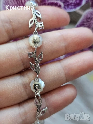 Красива нова сребърна гривна , снимка 5 - Гривни - 51139494