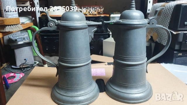 Стара калаена кана., снимка 2 - Антикварни и старинни предмети - 53858143