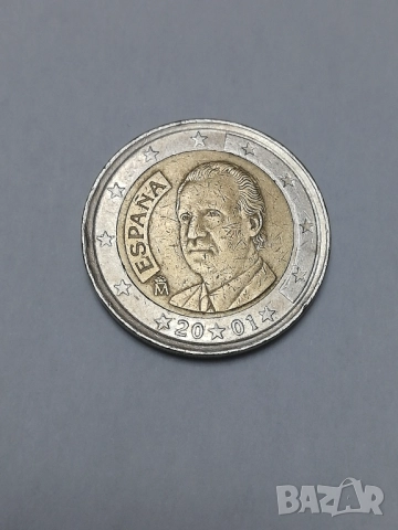 монета /куриоз/ 2 евро Испания 2001 г., снимка 2 - Нумизматика и бонистика - 52949339