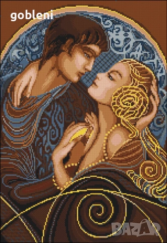 гоблен с ламе "РОМЕО И ЖУЛИЕТА" Д-46; 25 цв. 1:1/1:4, снимка 2 - Гоблени - 53077072