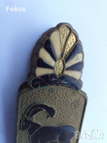 ЩИПКА ЗА ПАРИ БРОНЗ ЕМАЙЛ, снимка 4 - Антикварни и старинни предмети - 53524973
