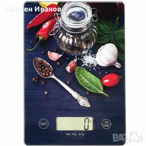 Кухненска везна, 5кг., 2хАААбатерии (не са вкл.), LCD екран, Люти чушки, Понички, Нар,  Кекс, снимка 6 - Електронни везни - 46824510