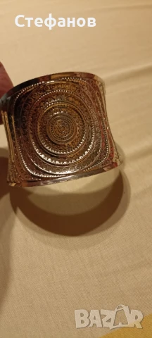 Широка дамска гривна метал антично сребро, снимка 10 - Други - 50647134