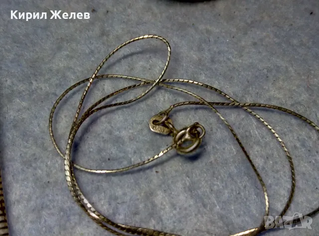 НЕЖНО ИТАЛИАНСКО СРЕБЪРНО КОЛИЕ СРЕБРО 925 ITALY с БЯЛА ПОЗЛАТА 47568, снимка 4 - Колиета, медальони, синджири - 49704261