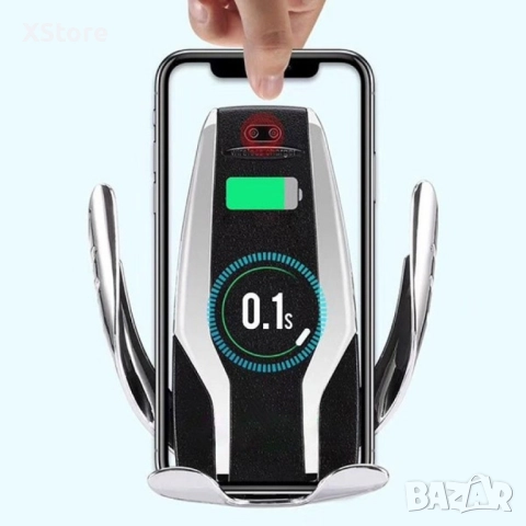 Поставка за телефон с вградено безжично зарядно за кола Smart sensor s6, снимка 7 - Аксесоари и консумативи - 52483156